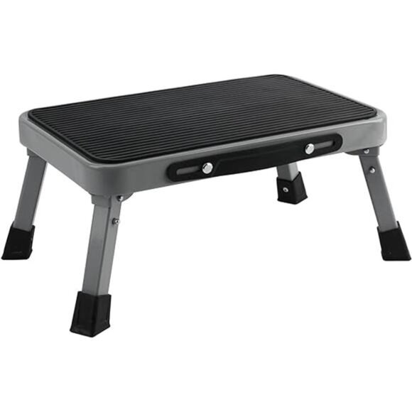 1-Step 330lbs Capacity Folding Metal Step Stool, Portable Step Ladder, Non Slip - Picture 7 of 7